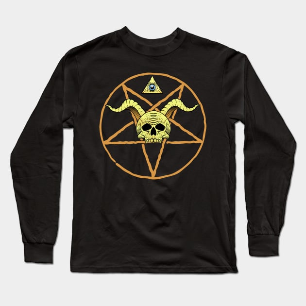 Illuminati - Devil Skull Long Sleeve T-Shirt by SFPater